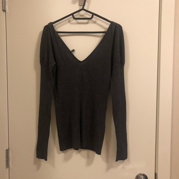 Guess V neck Sweater (Dark Grey) - Picture 6 of 7